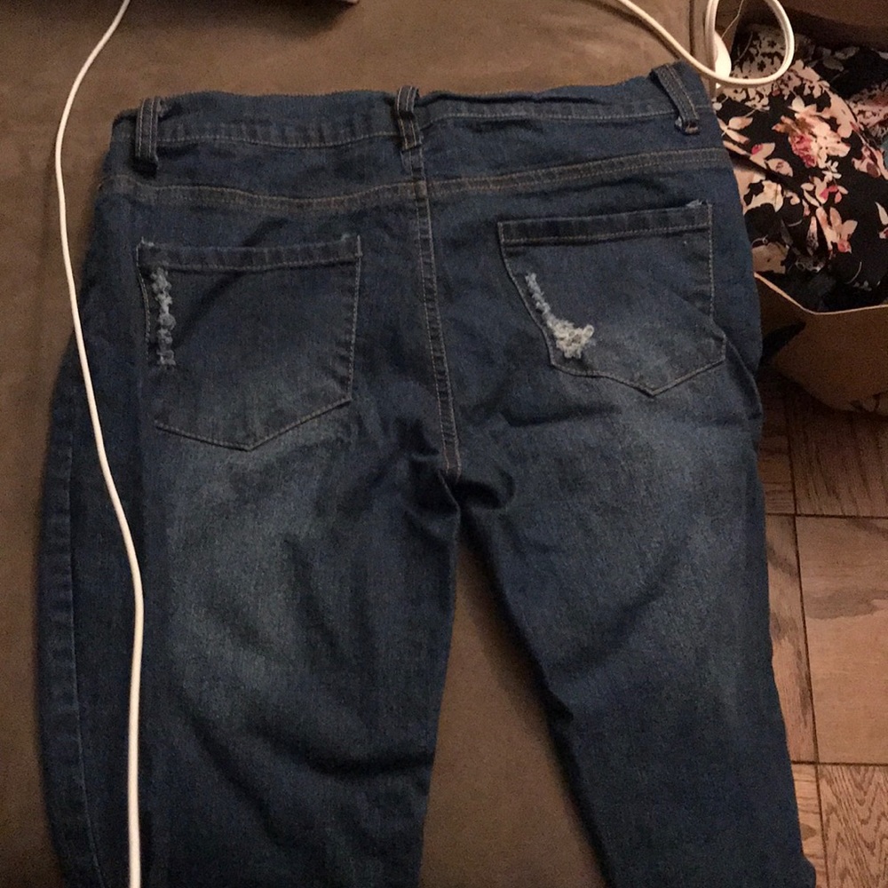 Blue skinny jeans